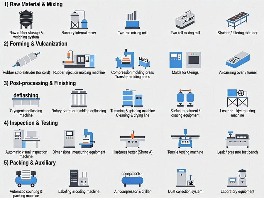 O-ring machining and production process diagram
